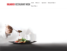 Tablet Screenshot of inlanderrestaurantweek.com